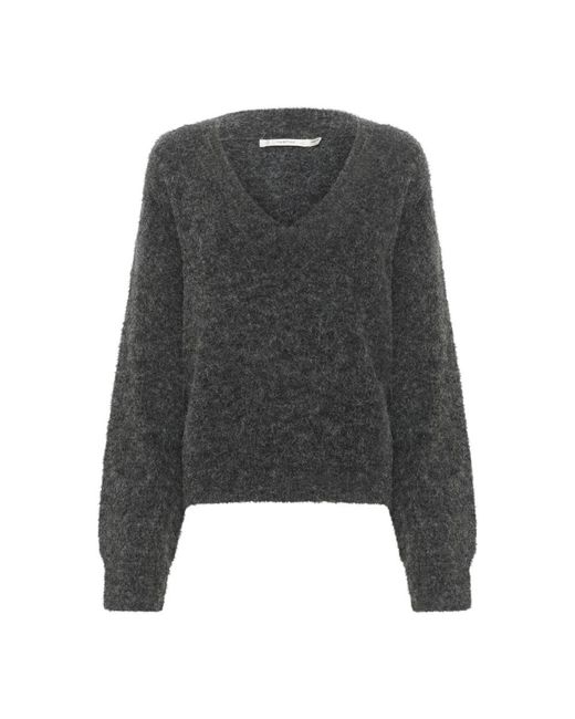 Gestuz Gray V-Neck Knitwear