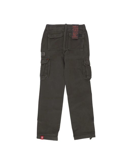 Alpha Industries Gray Straight Trousers for men