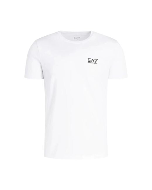 EA7 Minimalistisches t-shirt mit kurzen ärmeln in White für Herren