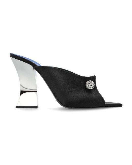 Lanvin Black Satin Mules Mit Absatz