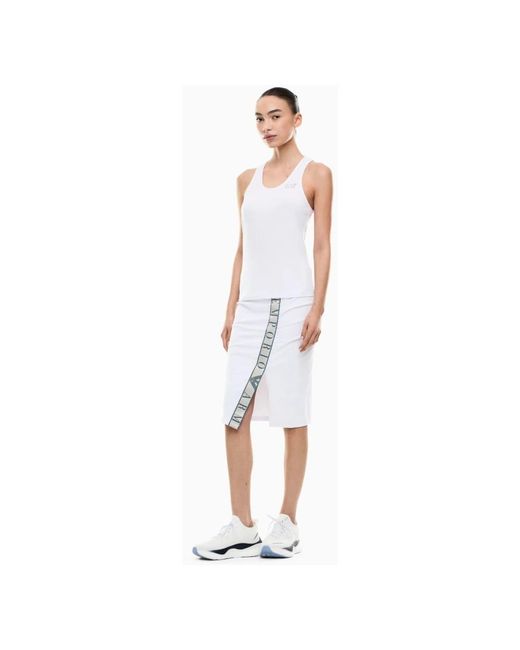 EA7 White Sleeveless Tops