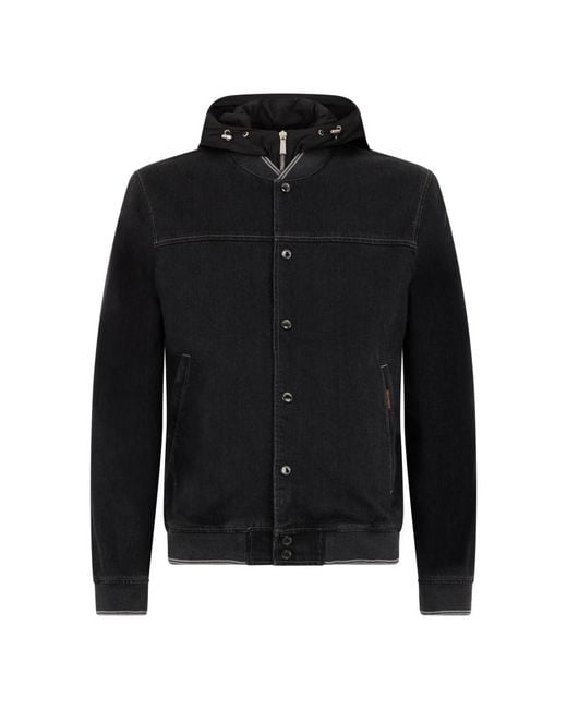 Moorer Black Bomber Jackets for men