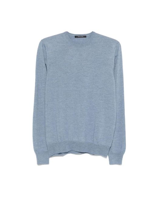 Tagliatore Blue Round-Neck Knitwear for men