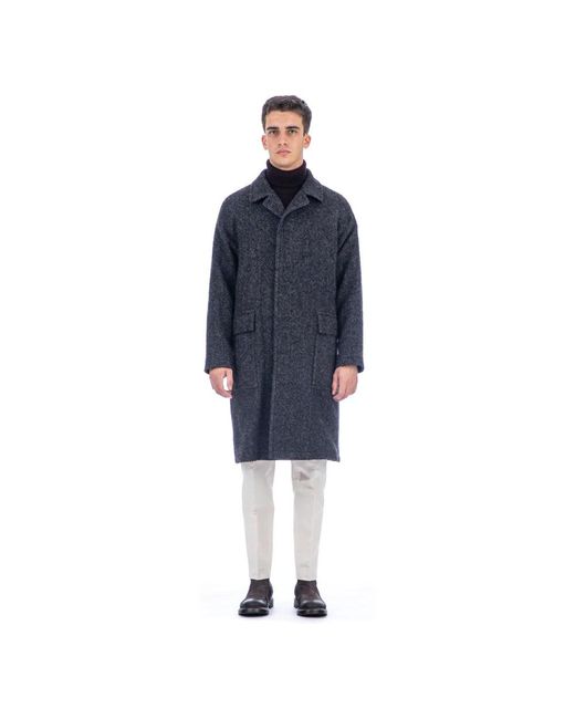 Tagliatore Blue Single-Breasted Coats for men