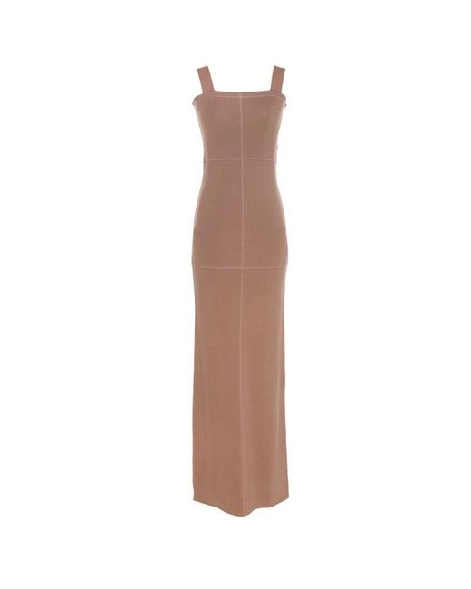 Lemaire Brown Tabak tube kleid
