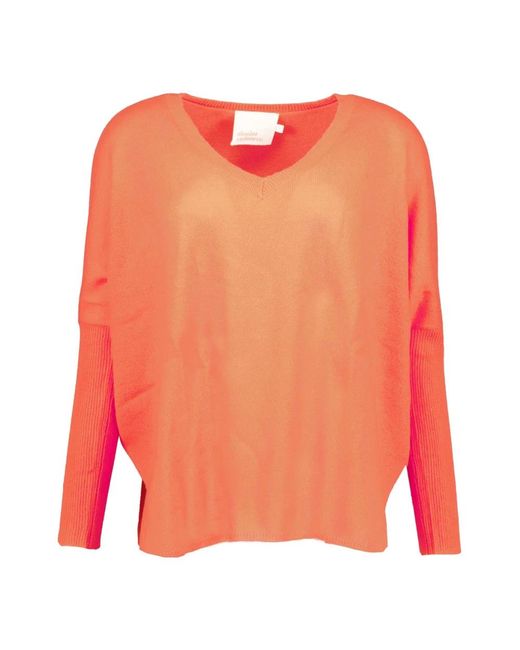 ABSOLUT CASHMERE Orange V-Neck Knitwear