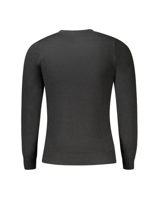Roberto Cavalli Schwarzes langarmshirt mit gesticktem logo in Gray für Herren