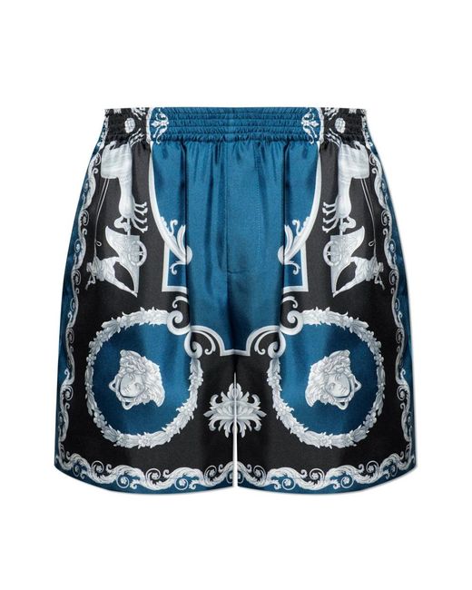 Versace Silk Shorts in het Blue voor heren