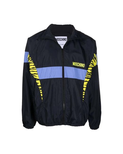 Moschino Jassen ,Zwart ,Nylon Zwarte Casual Lange Jas Voor Mannen in het Blue voor heren