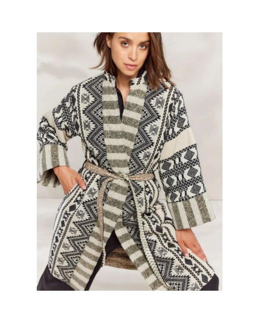 Summum Overhemden ,Veelkleurig ,Katoen Reversible Kimono in het Green