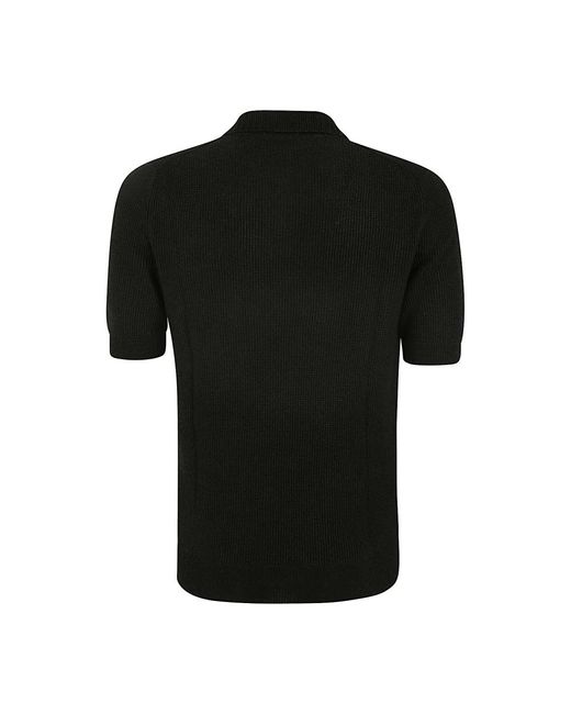 Barba Napoli Black Polo Shirts for men