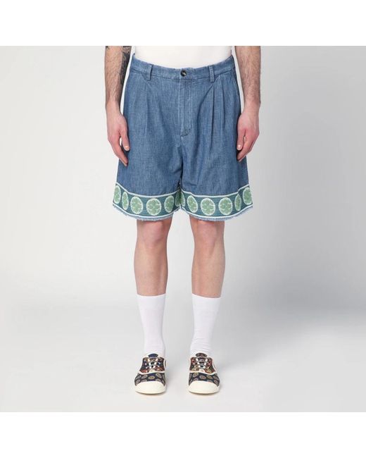 Valentino Blue Denim Shorts for men