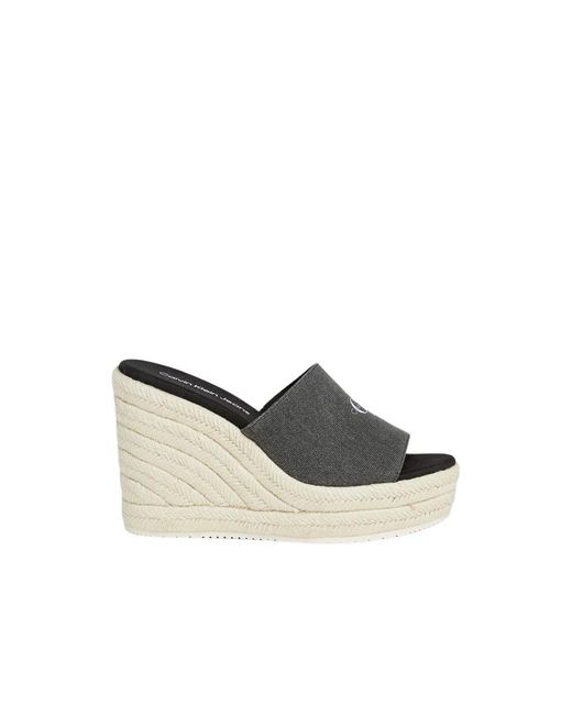 Sandalias de algodón Calvin Klein de color Gray