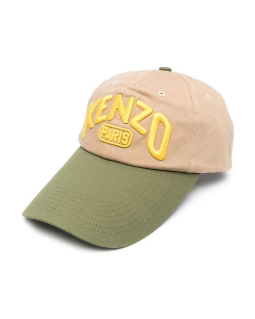 KENZO Accessoires ,Katoen Casual Cap in het Yellow voor heren