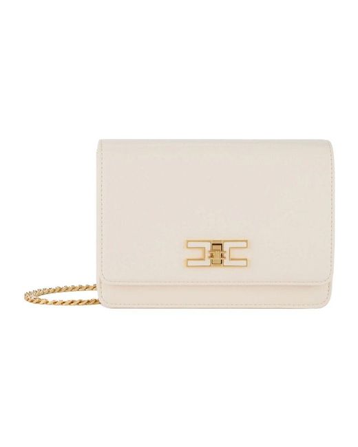 Elisabetta Franchi Natural Butter Goldfarbene Kunstleder-Tasche