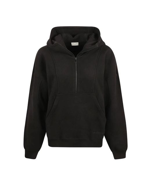 Saint Laurent Hoodies & Sweatvesten ,Zwart ,Katoen Katoenen Hoodie in het Black