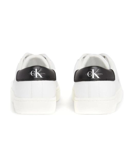 Calvin Klein Weiße low lace up sneakers in White für Herren