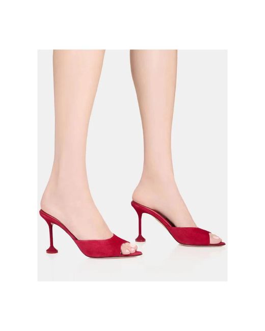 Aquazzura Pink Heeled Mules