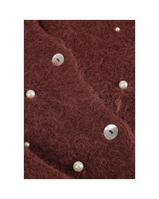 Aaiko Truien & Vesten ,Bruin ,Lorys Pearls Cardigan in het Red
