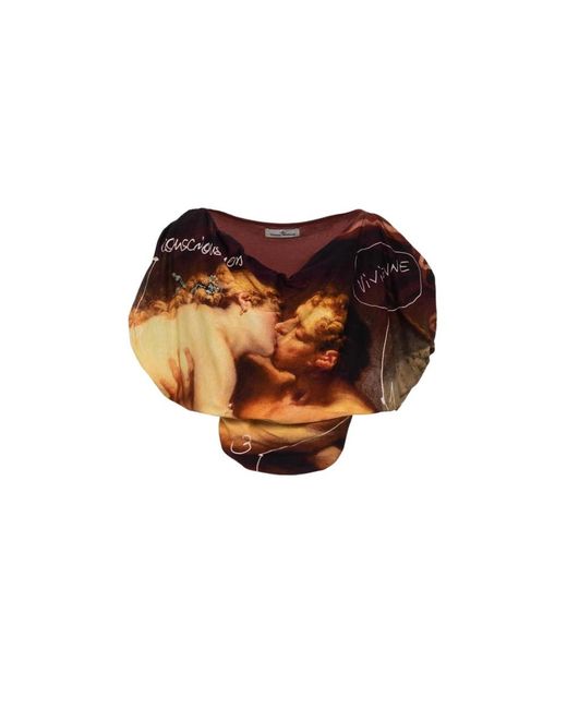 Vivienne Westwood Brown Baumwolltop mit sweetheart-silhouette