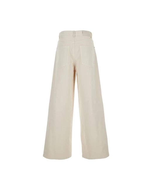 Brunello Cucinelli White Wide Jeans