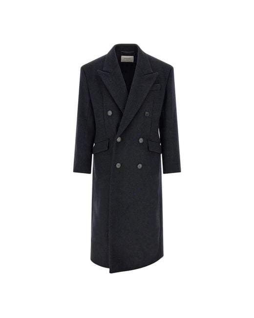 Saint Laurent Black Double-Breasted Coats for men