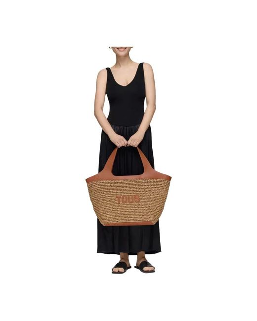 Tous Brown Rafia Lirio Kamel-Tasche