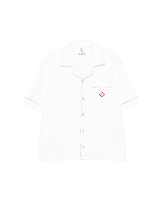 Casablanca White Short Sleeve Shirts for men
