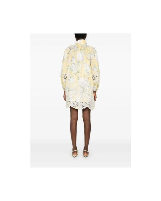Zimmermann Natural Short Dresses