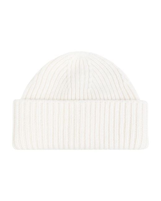 Yves Salomon White Beanies