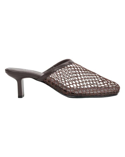 ESTRO Brown Heeled Mules