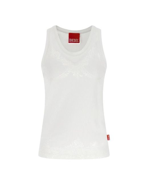 DIESEL Pr-T-Anki-Lace-R Tank Top in het White