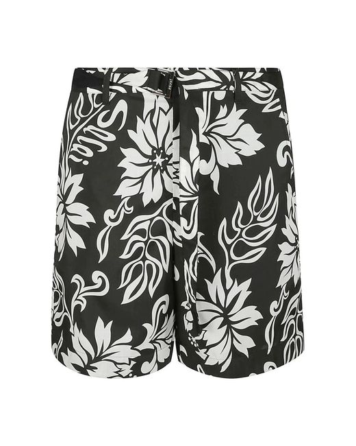 Shorts con stampa floreale di Sacai in Black da Uomo