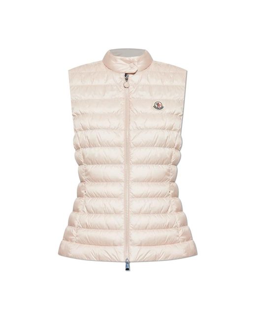 Moncler Jassen ,Roze ,Leer Donsvest Igens in het Natural