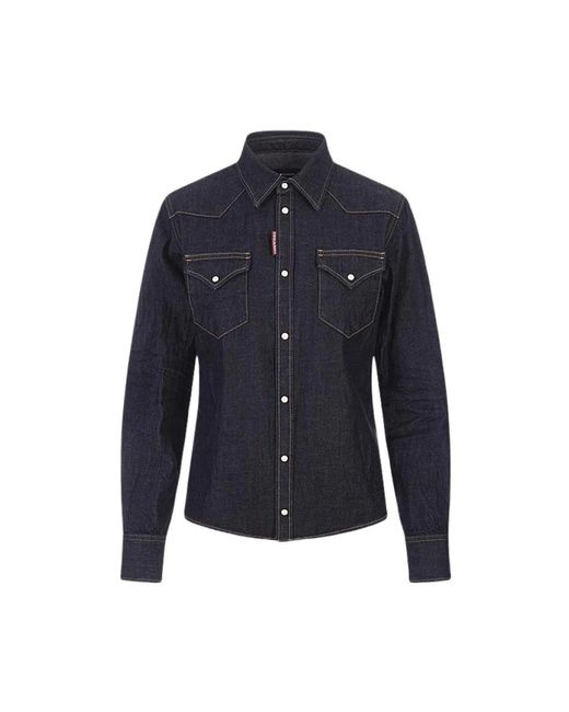 DSquared² Overhemden ,Blauw ,Denim Denim Shirt in het Blue