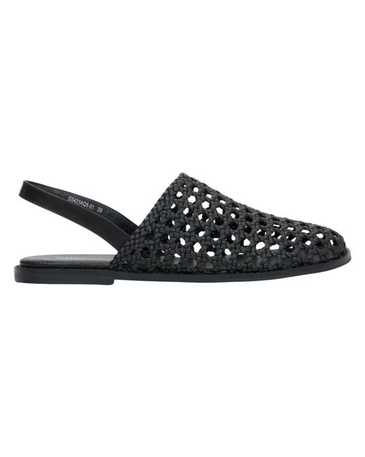 ESTRO Black Flat Sandals