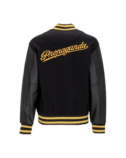 Propaganda Jassen ,Zwart ,Leer Zwarte Varsity College Jas Eco-Leer in het Black voor heren