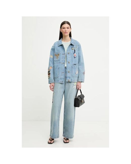 Munthe Jeans ,Blauw ,Katoen Brali Wijde Jeans in het Blue