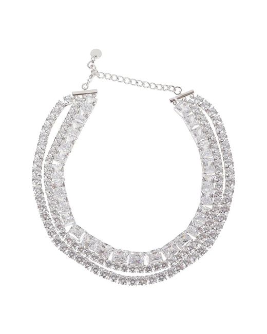 Self-Portrait Kristallen Choker Ketting Metallic Aw25