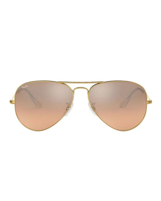Ray-Ban Klassieke Aviator Zonnebril Goud Zilver in het Yellow
