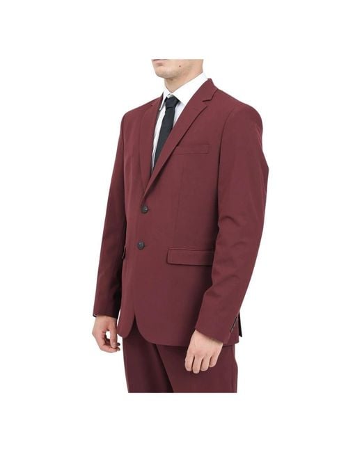 SELECTED Ronde Jas Met Knoopsluiting in het Red voor heren