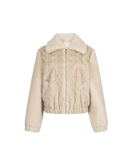 Liu Jo Natural Faux Fur & Shearling Jacken