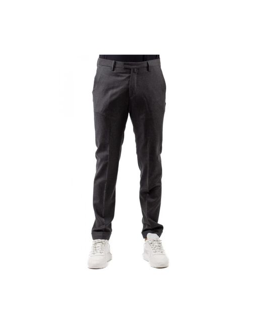BRIGLIA Black Slim-Fit Trousers for men