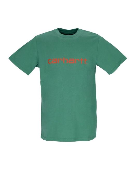 Carhartt Script Tee Bonsai/Brick T-Shirt in het Green voor heren