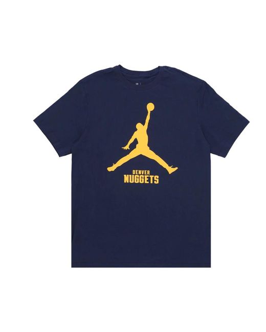 Nike Fitness ,Blauw ,Katoen Denver Nuggets Basketball Tee in het Blue voor heren