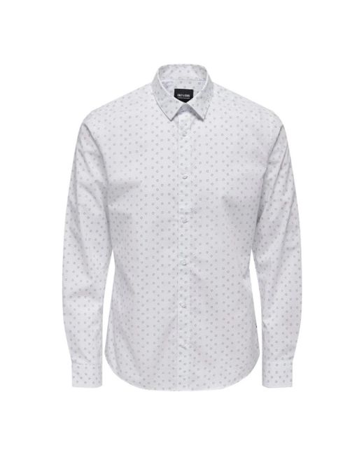 Only & Sons White Casual Shirts for men