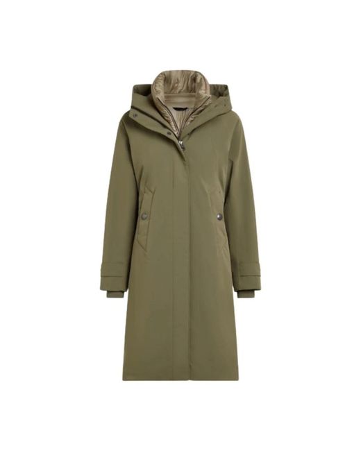 Creenstone Jassen ,Groen ,Leer Emily Long Parka in het Green