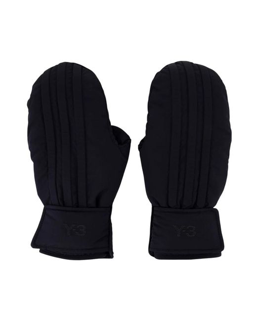 Y-3 Accessoires ,Zwart ,Zwarte Synthetische Handschoenen in het Blue