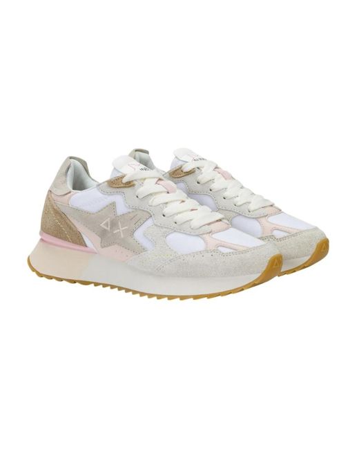 Sun 68 White Sneakers