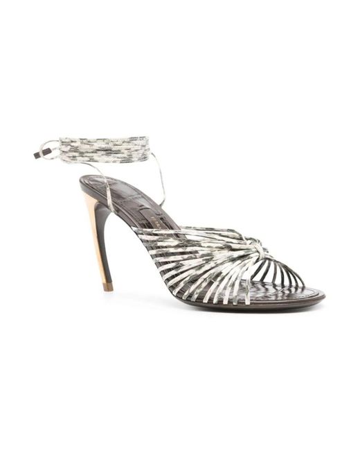 High Heel Sandals Ferragamo de color Metallic